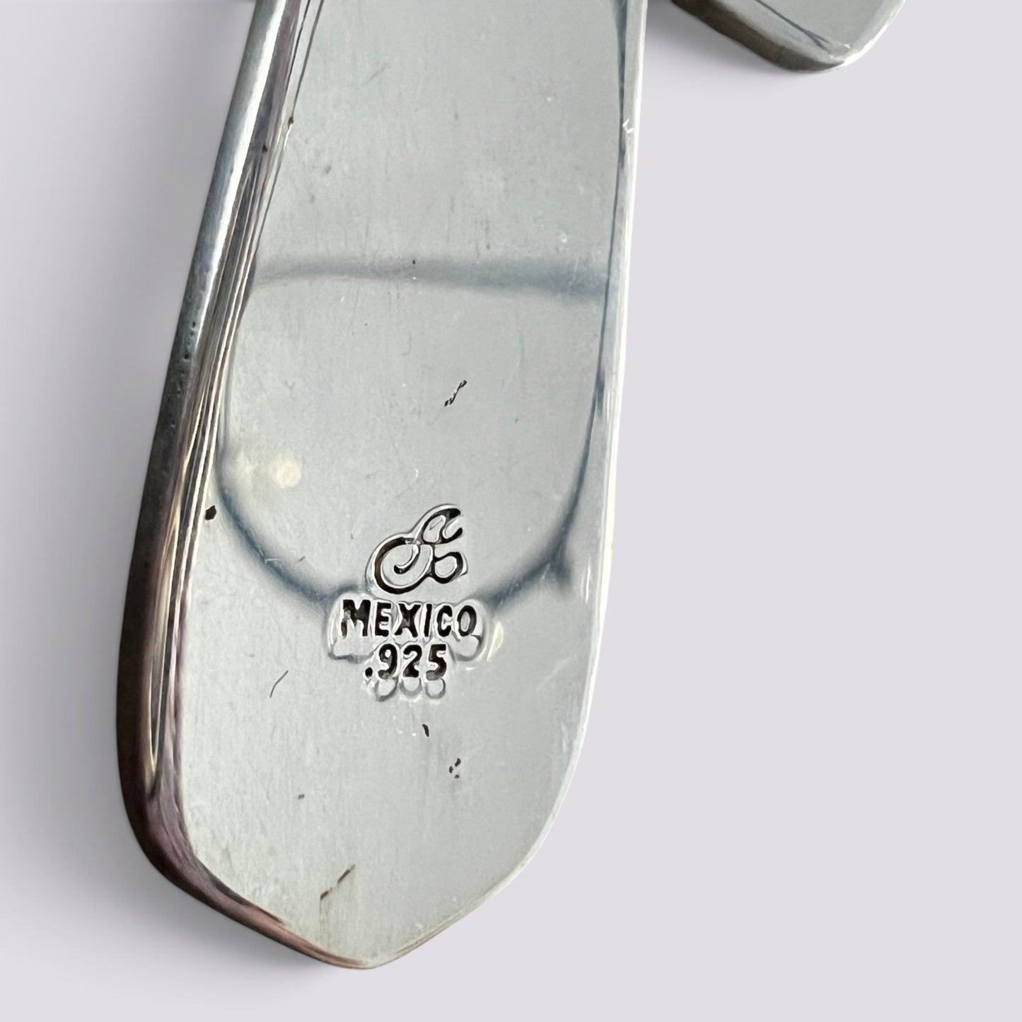 Large Baroque 925 Sterling Silver Onyx Cross Pendant