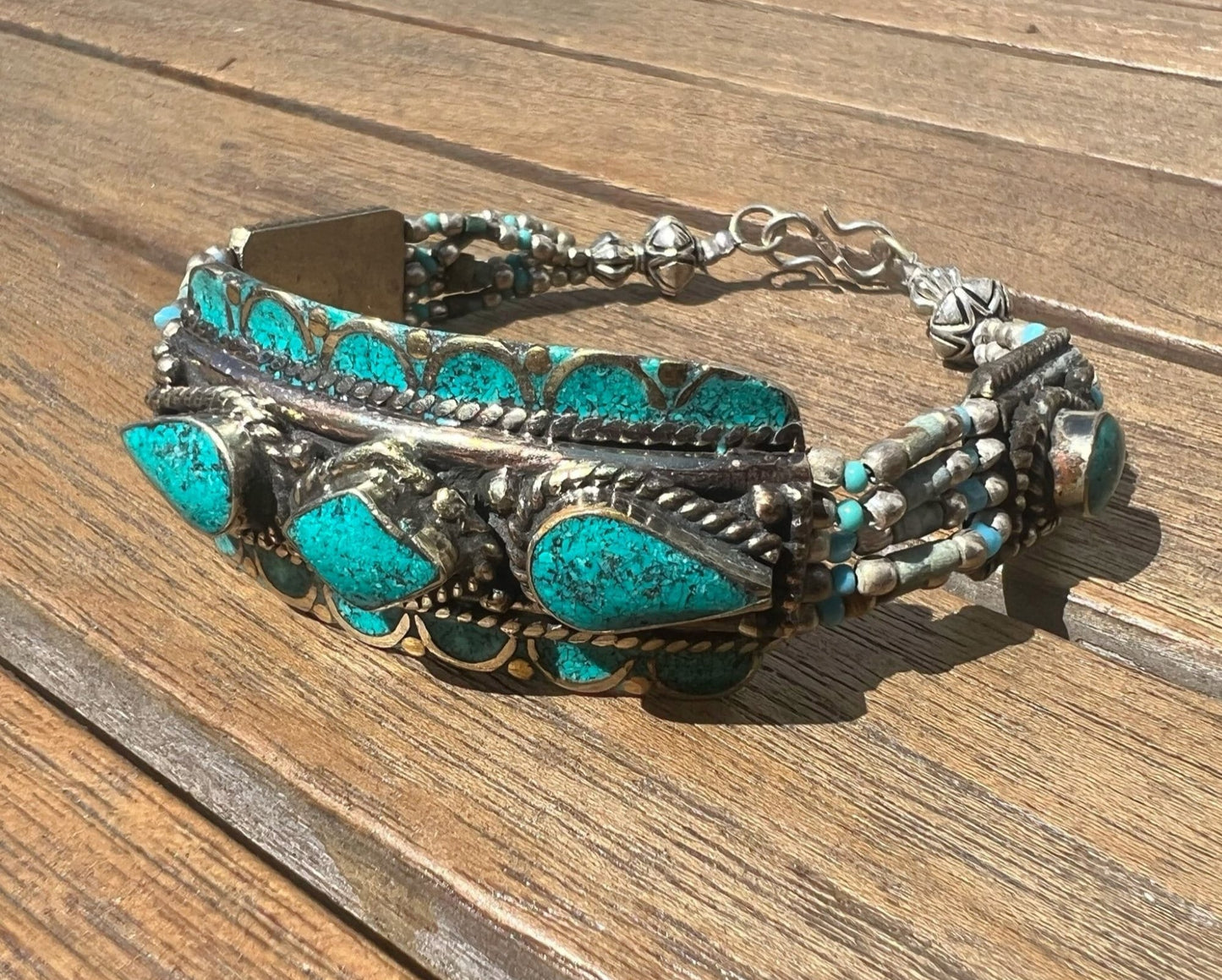 Blue beaded bracelet Indian bracelet Tibetan turquoise handmade ethnic bracelet blue bead bracelet women native American bracelets beaded. Photo 3