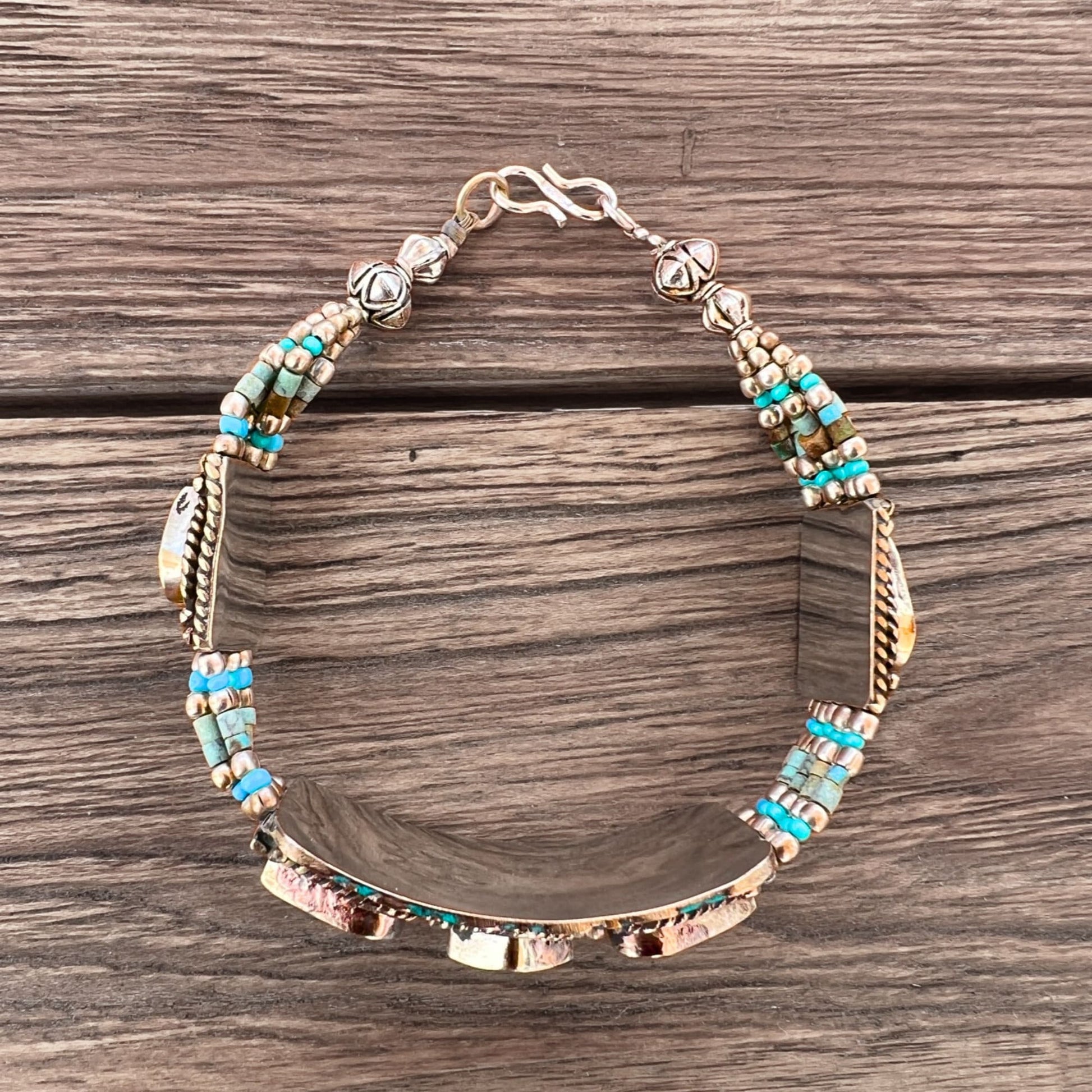 Blue beaded bracelet Indian bracelet Tibetan turquoise handmade ethnic bracelet blue bead bracelet women native American bracelets beaded. Photo 5