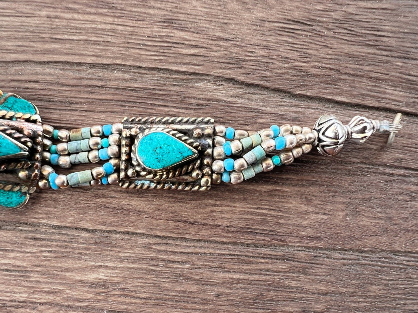 Blue beaded bracelet Indian bracelet Tibetan turquoise handmade ethnic bracelet blue bead bracelet women native American bracelets beaded. Photo 9