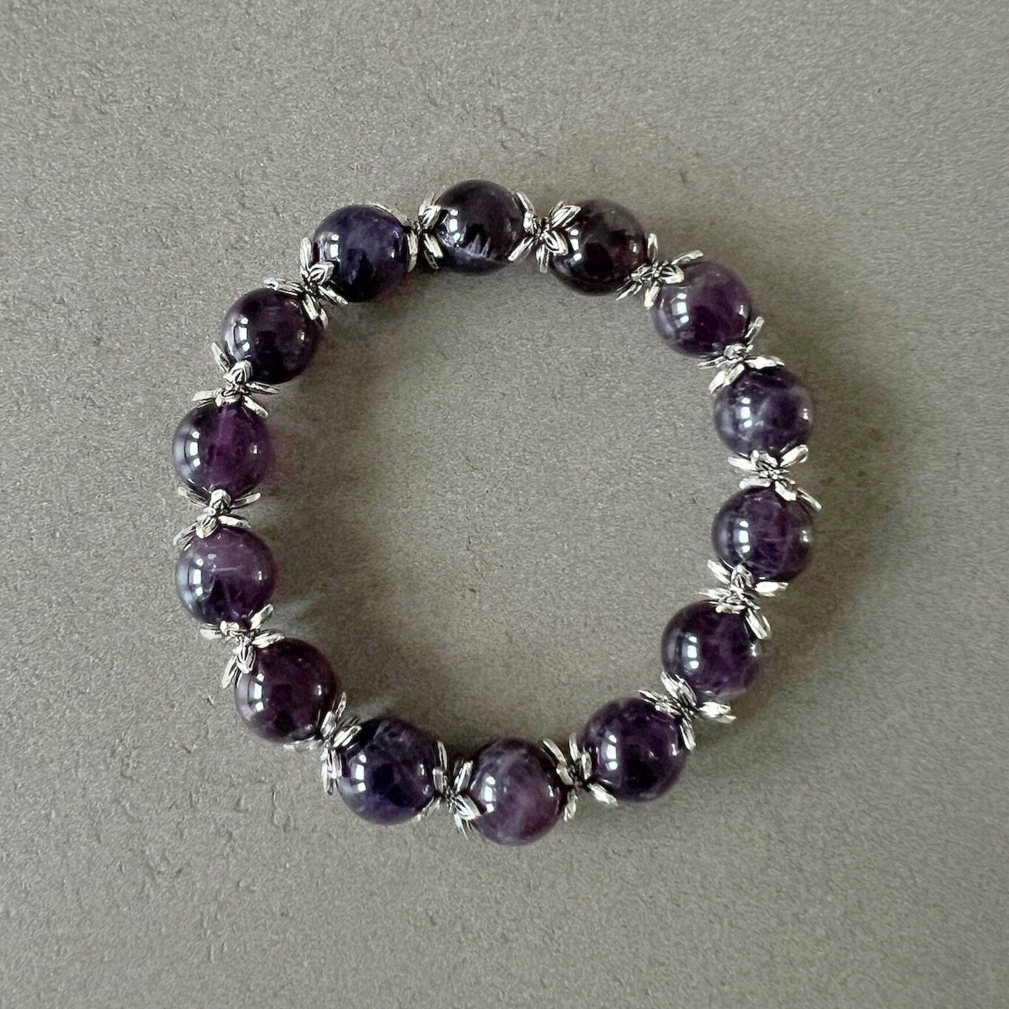 Amethyst beaded bracelet