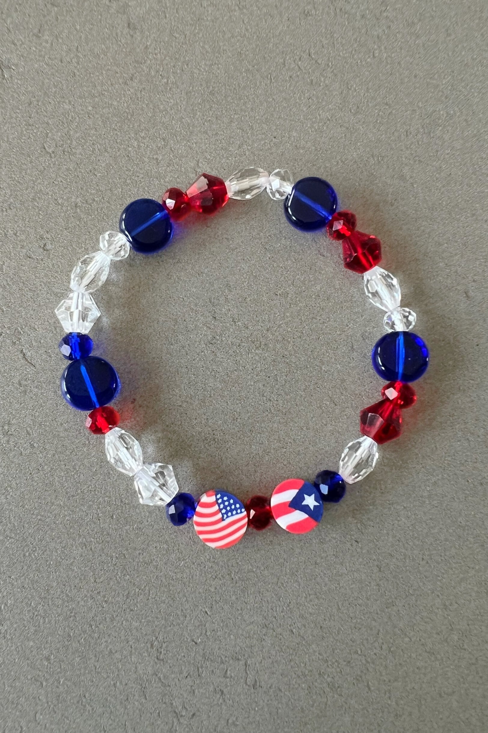 4th of July bracelet set of beaded bracelet set with glass beads bracelet for fourth of July bracelet with charms bracelet USA bracelet gift