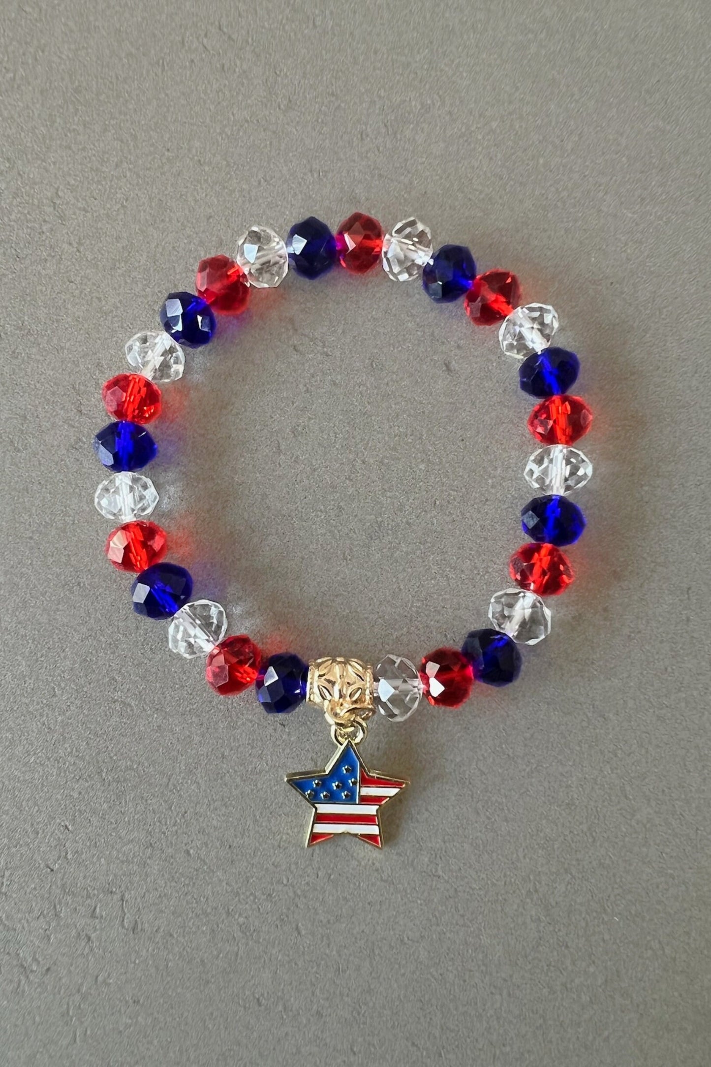 4th of July bracelet set of beaded bracelet set with glass beads bracelet for fourth of July bracelet with charms bracelet USA bracelet gift