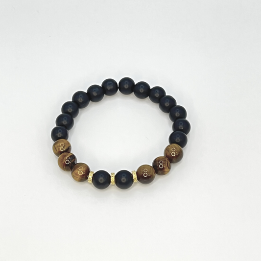 Black Onyx and Tiger Eye Bracelet