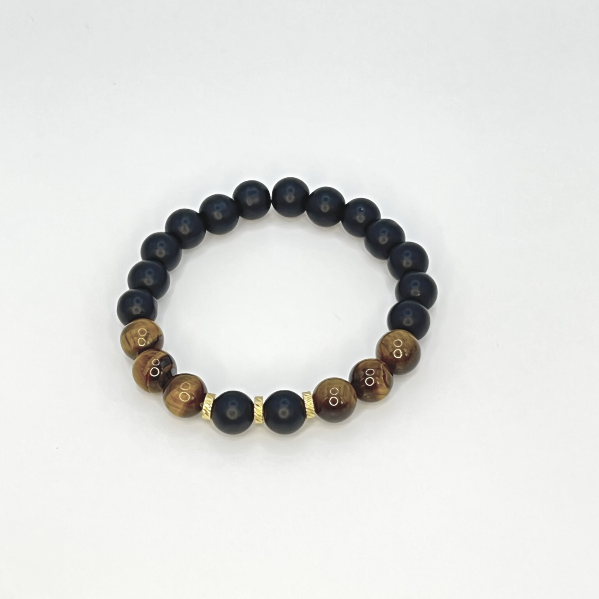 Black Onyx and Tiger Eye Bracelet The Fashion Jewels