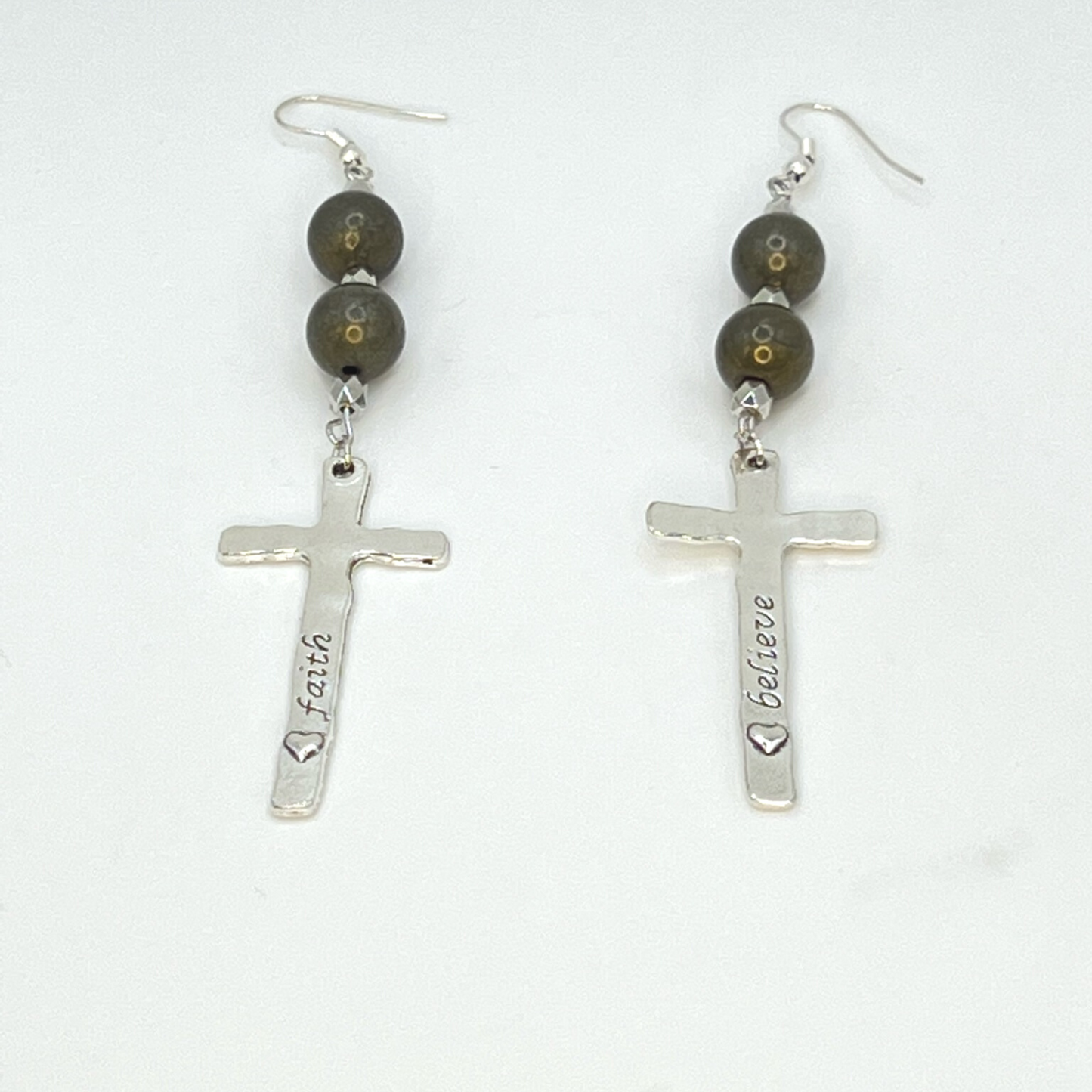 Beaded Cross Earrings