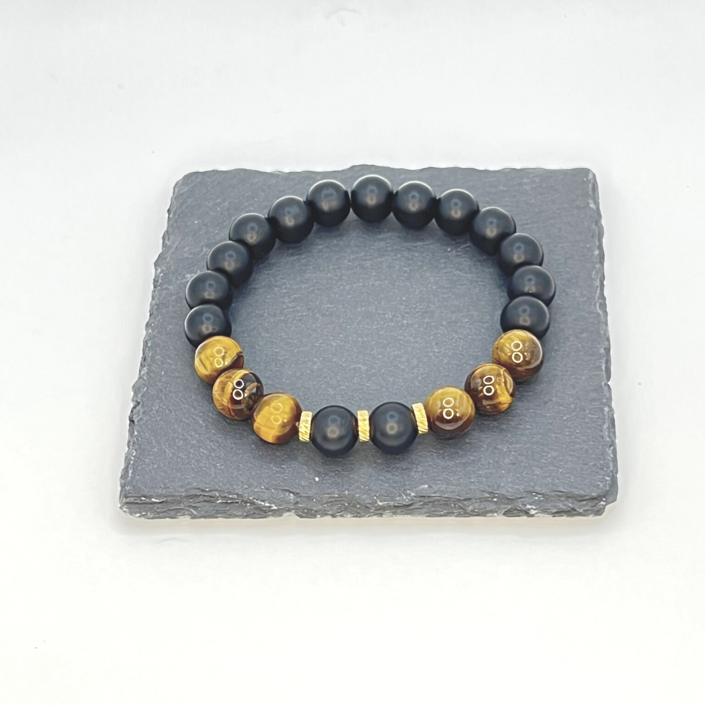 Black Onyx and Tiger Eye Bracelet