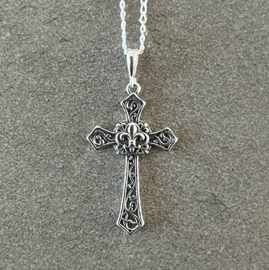 Silver Cross Pendant Necklace