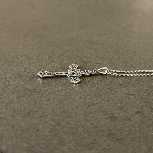 Silver Cross Pendant Necklace