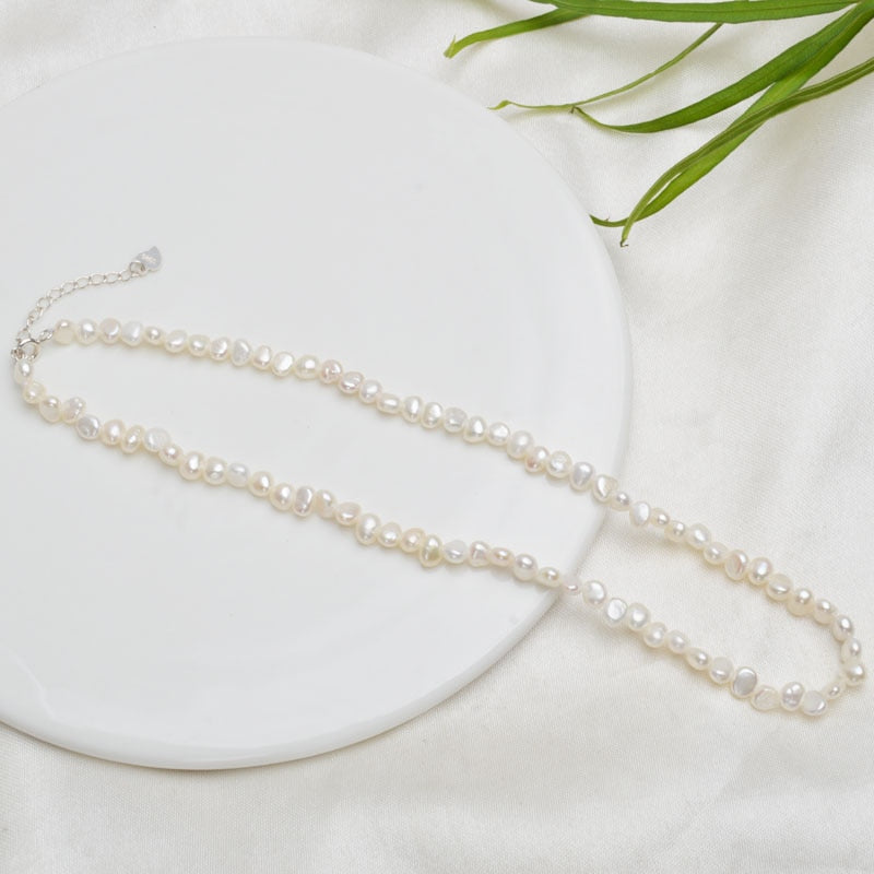 Freshwater Baroque White Pearl Necklace