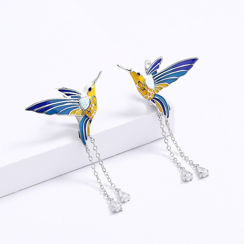 Sterling Silver Earrings with Bird Shape