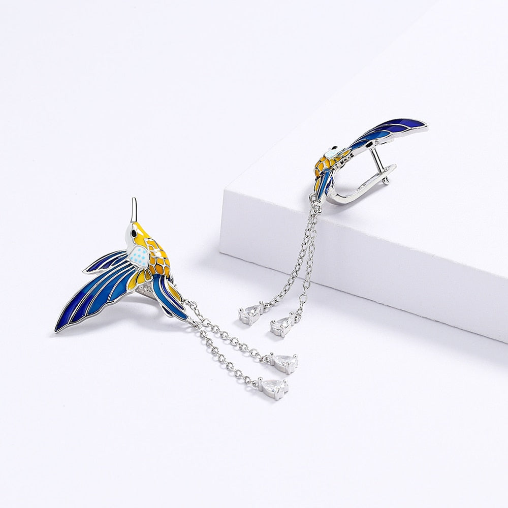 Sterling Silver Earrings with Bird Shape