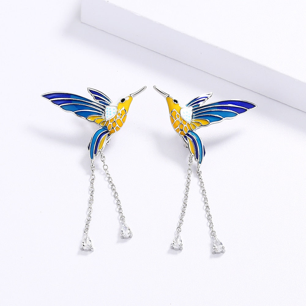 Sterling Silver Earrings with Bird Shape