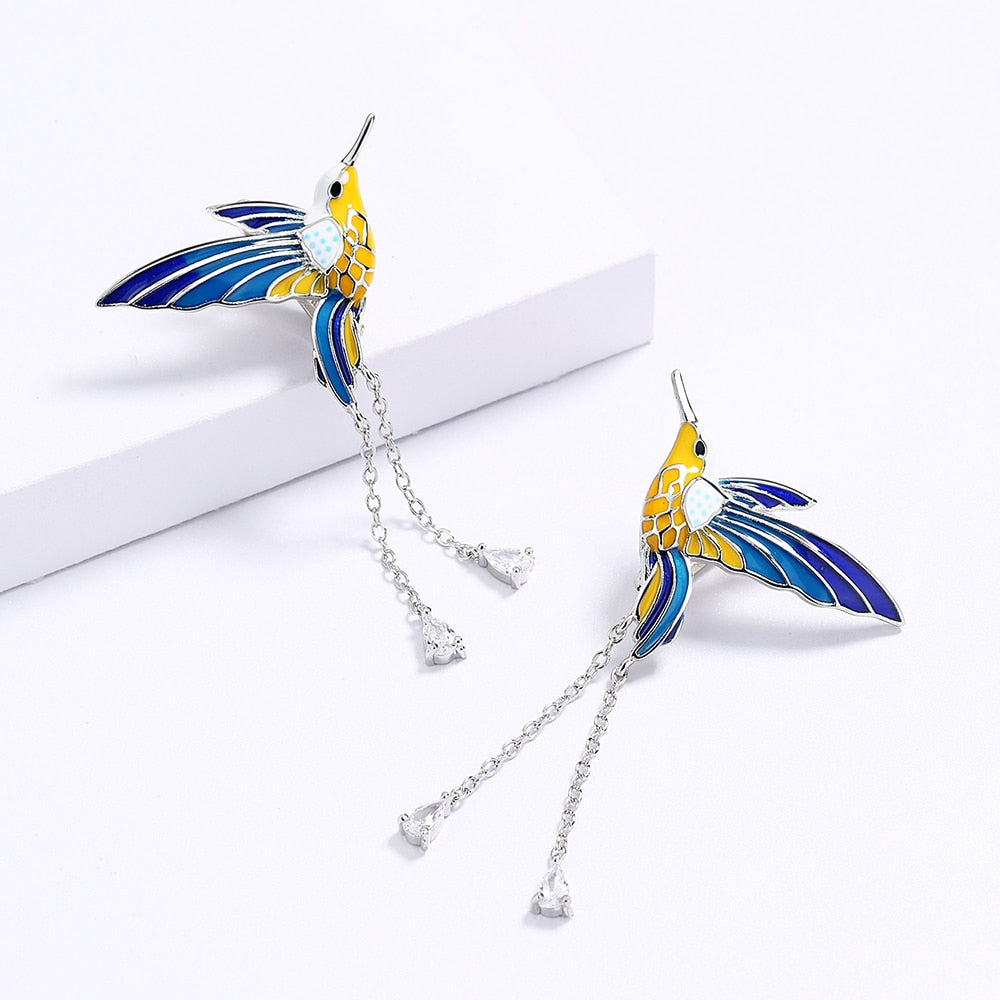 Sterling Silver Earrings with Bird Shape