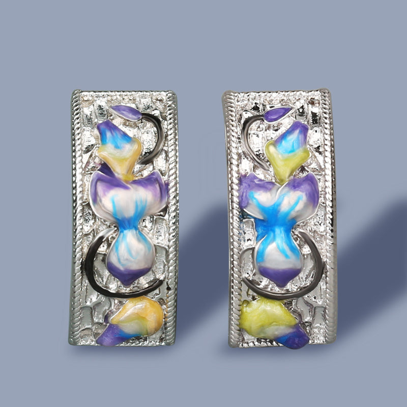 Earrings with Colorful Flowers