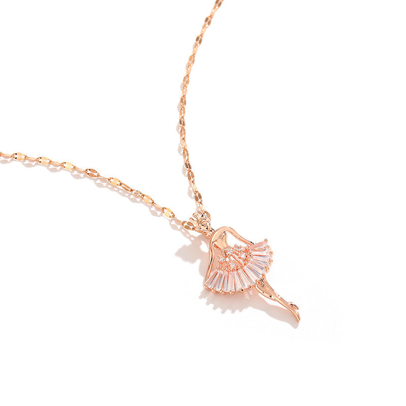 Necklace with a Zirconia Ballerina Pendant