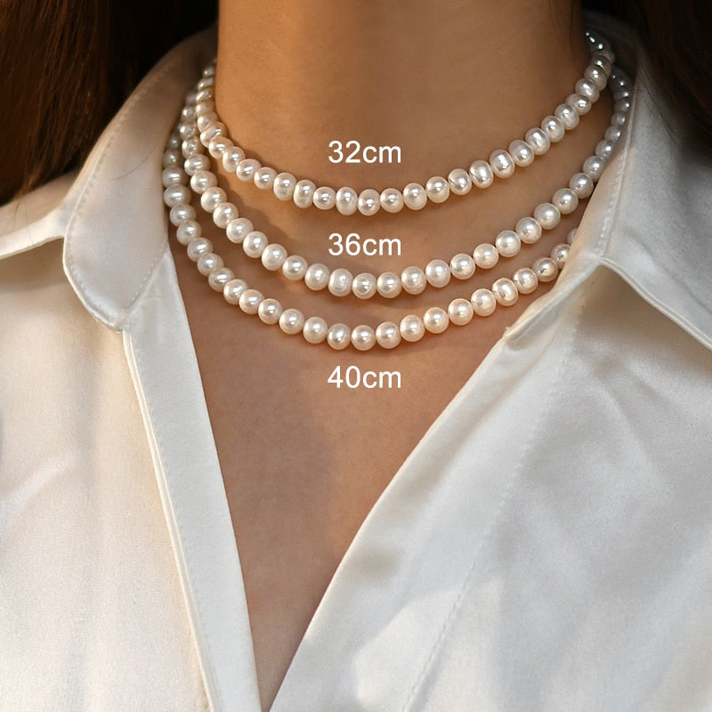 Necklace Choker Strand of Natural Freshwater Pearls