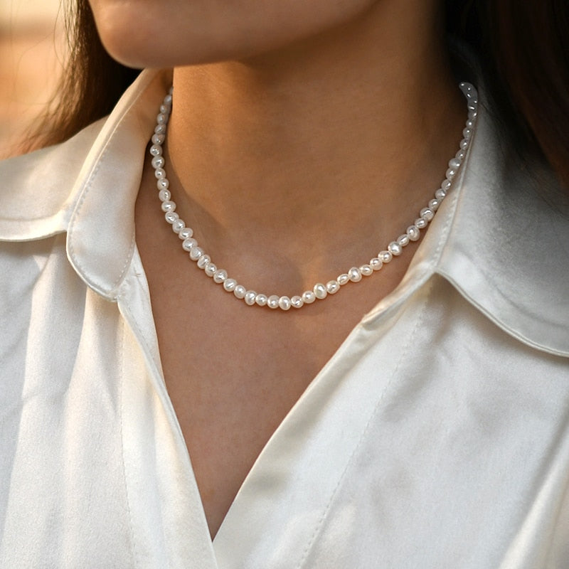 Freshwater Baroque White Pearl Necklace