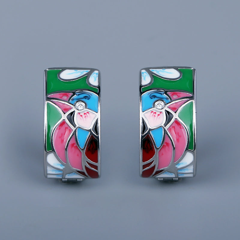 Bird Enamel Stud Earrings