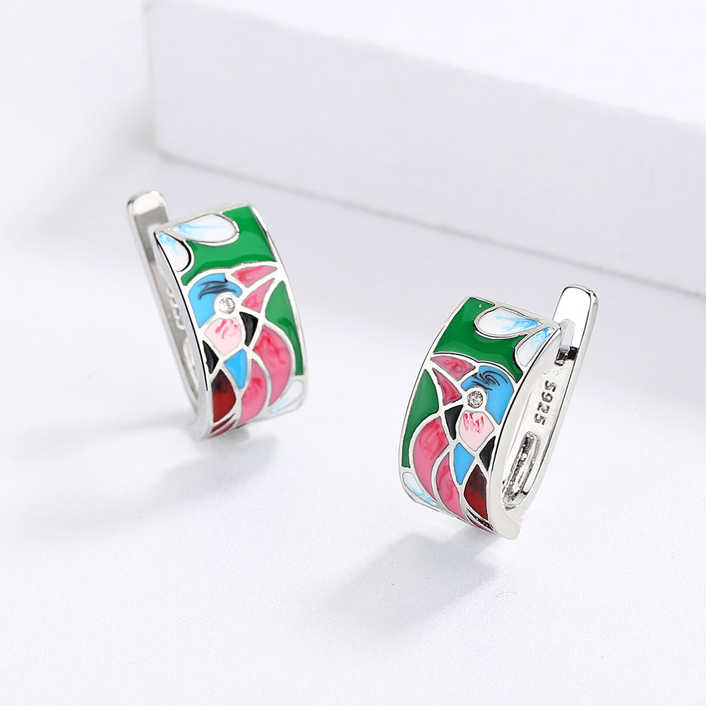 Bird Enamel Stud Earrings