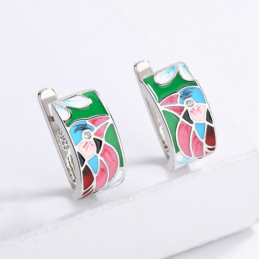 Bird Enamel Stud Earrings